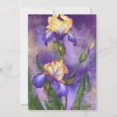 Valentijnsdag Kaart met Iris Flowers (Achterkant)