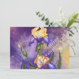Valentijnsdag Kaart met Iris Flowers
