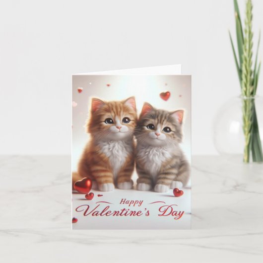 Valentijnsdag kaart met katten (Voorkant)