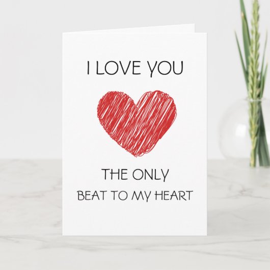 Valentijnsdag kaart met liefdesboodschap (Voorkant)