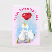 Valentijnsdag Kaart met paar eend liefde (Achterkant)