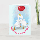 Valentijnsdag Kaart met paar eend liefde (Voorkant)