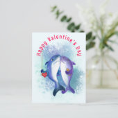 Valentijnsdag Kaart met Paar Shark Love Funny (Staand voorkant)