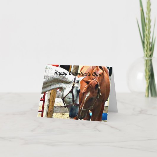 Valentijnsdag Kaart met paarden (Voorkant)