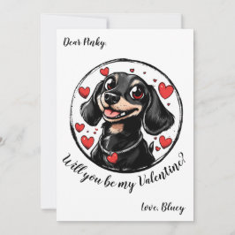 Valentijnsdag kaart met teckel