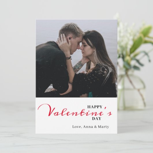 Valentijnsdag Kaart met Valentijns  script (Staand voorkant)