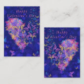 Valentijnsdag Kaart met Vlinder Hart Notitiekaartje (Voorkant / Achterkant)