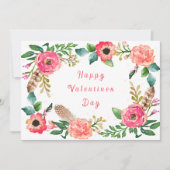 Valentijnsdag Kaart met Waterverf Bloemen (Voorkant)