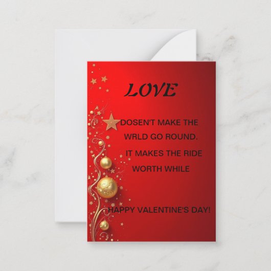 Valentijnsdag-kaart Notitiekaartje (Voorkant)