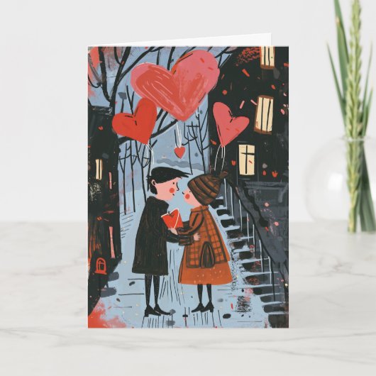Valentijnsdag Kaart - Paar Verliefd (Voorkant)