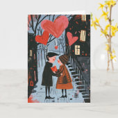 Valentijnsdag Kaart - Paar Verliefd (Gele Bloem)