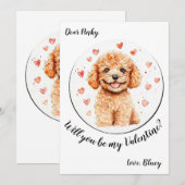  Valentijnsdag kaart Poedel (Voorkant / Achterkant)