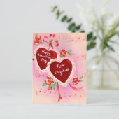  Valentijnsdag Kaart Red Hearts en muziek (Staand voorkant)