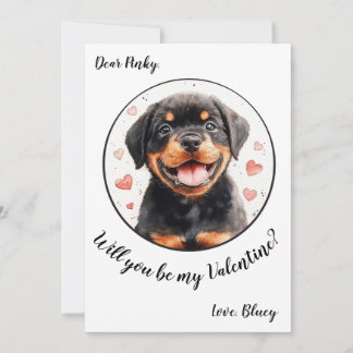 Valentijnsdag kaart Rottweiler