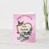  Valentijnsdag Kaart Roze Harten Custom (Voorkant)