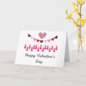 Valentijnsdag Kaart roze harten personaliseren (Gele Bloem)