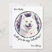 Valentijnsdag kaart Samoyed (Voorkant)