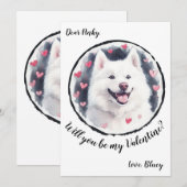  Valentijnsdag kaart Samoyed (Voorkant / Achterkant)