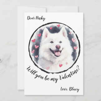Valentijnsdag kaart Samoyed