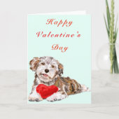 Valentijnsdag Kaart Schattigee Pet Dog met Heart G (Voorkant)