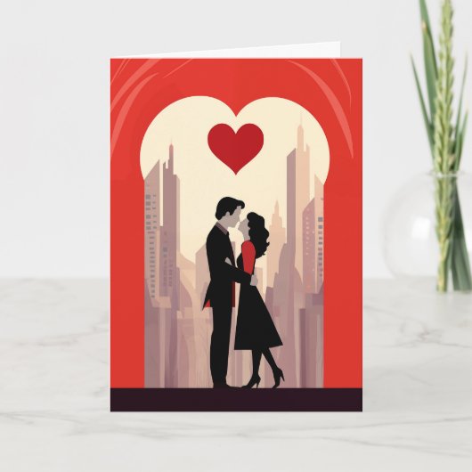 Valentijnsdag Kaart - Stedelijk Paar (Voorkant)