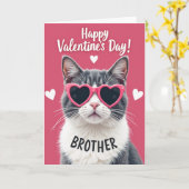 Valentijnsdag kaart van broer met kat (Gele Bloem)