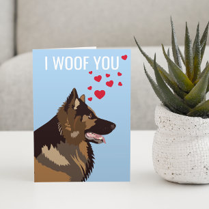 Valentijnsdag kaart van de hond   Alsatische herde
