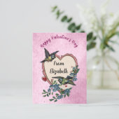  Valentijnsdag Kaart Vogelbloemen Hart (Staand voorkant)