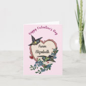  Valentijnsdag Kaart Vogelbloemen Hart (Voorkant)