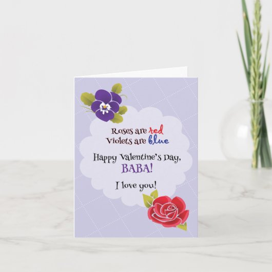 Valentijnsdag Kaart voor Baba (Voorkant)