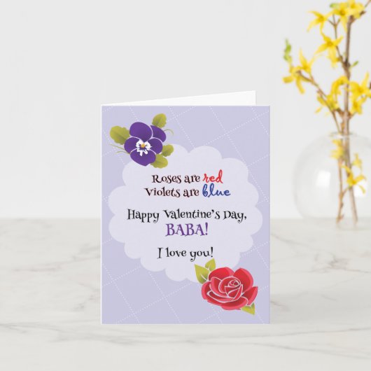 Valentijnsdag Kaart voor Baba (Gele Bloem)