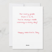 Valentijnsdag-kaart voor een goede leraar feestdagenkaart (Achterkant)