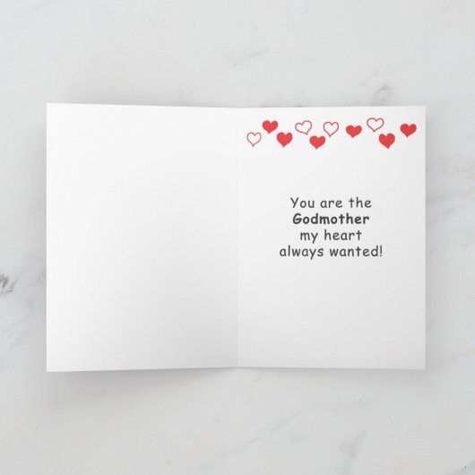 Valentijnsdag kaart voor Godmoeder (Binnen)