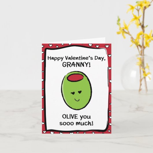 Valentijnsdag Kaart voor Granny (Gele Bloem)