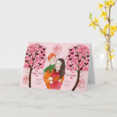 Valentijnsdag Kaart voor liefje met paar (Gele Bloem)