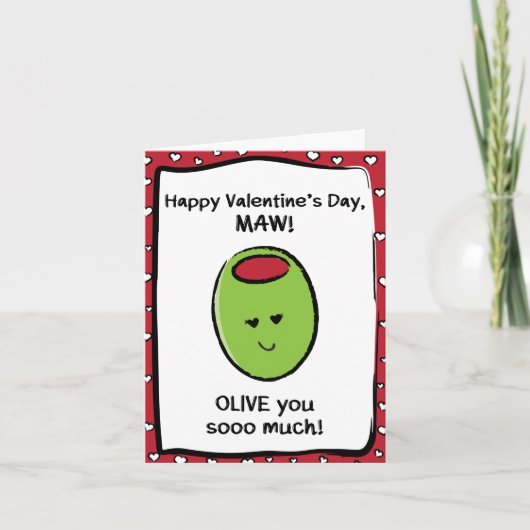 Valentijnsdag Kaart voor Maw (Voorkant)