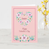 Valentijnsdag Kaart voor neef Heart & Flowers (Gele Bloem)