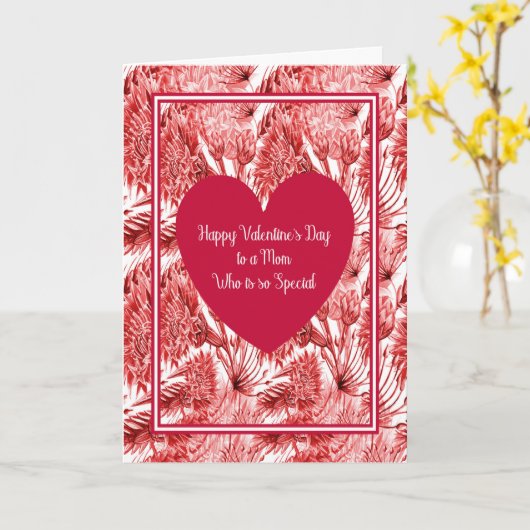 Valentijnsdag Kaart voor speciale mam met bloemen (Gele Bloem)