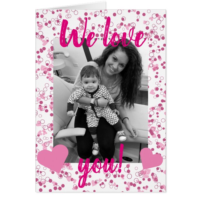 Valentijnsdag kaart voor vader | Hart-Confetti (Voorkant)