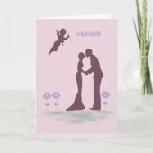 Valentijnsdag Kaart voor vrouw, Silhouette Couple (Voorkant)