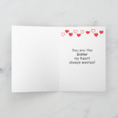 Valentijnsdag kaart voor zuster (Binnen)