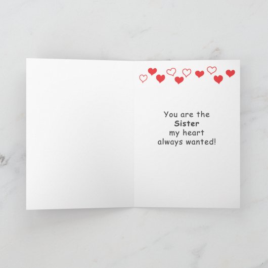 Valentijnsdag kaart voor zuster (Binnen)