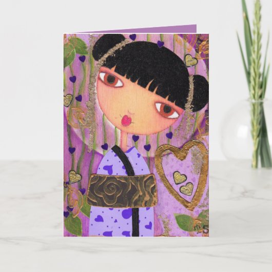 Valentijnsdag kaart - Whimsical Dame (Voorkant)