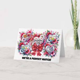 Valentijnsdag kaart, "Wij passen perfect bij elkaa Kaart