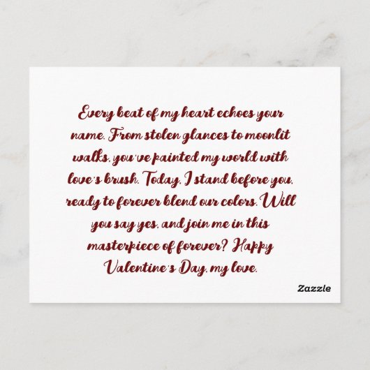 Valentijnsdag Kaarten (Achterkant)