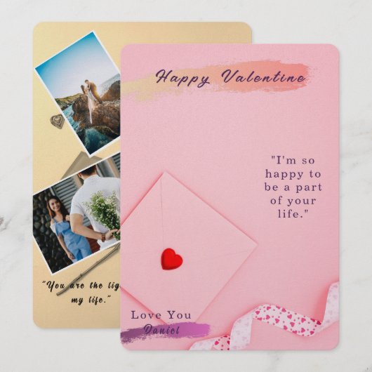 Valentijnsdag Kaarten foto's van gelukkige momente (Voorkant / Achterkant)