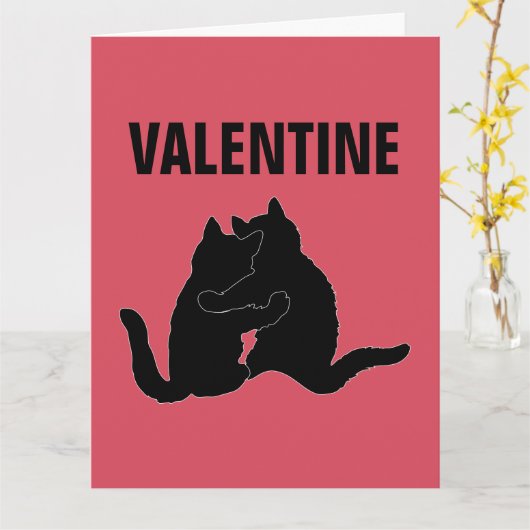 VALENTIJNSDAG KAARTEN MET KAT, ALLE 9 LEVENS  (Gele Bloem)