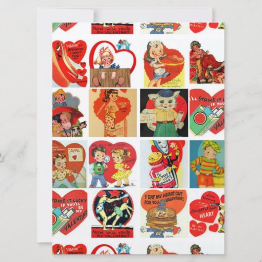 Valentijnsdag kaarten retro uitnodigingen (Voorkant)