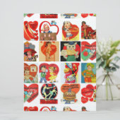 Valentijnsdag kaarten retro uitnodigingen (Staand voorkant)