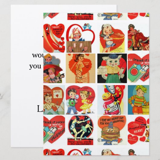  Valentijnsdag kaarten retro uitnodigingen (Voorkant / Achterkant)